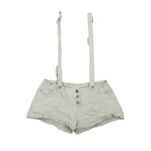 Vintage Y2K Wet Seal Khaki Tan Low Rise Shorts Suspender Overalls L